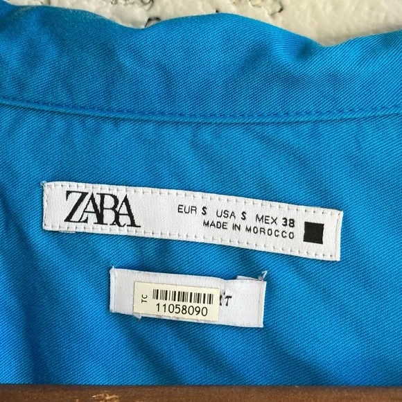 ZARA LIGHT BLUE LIGHTWEIGHT, LOOSE-FIT BUTTON UP Men’s Small - Picture 4 of 5
